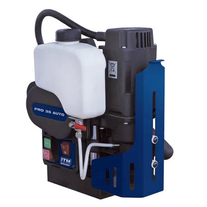 Holemaker Pro35 Automatic Feed Magnetic Base Drill – rear view with cutter guard
