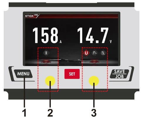 Lincoln Powercraft 206 AC/DC TIG Welder K69079-1 – Control panel and settings detail