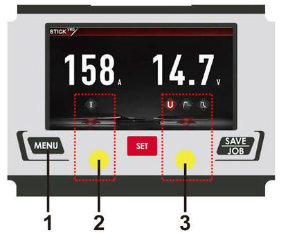 Lincoln Powercraft 206 AC/DC TIG Welder K69079-1 – Control panel and settings detail