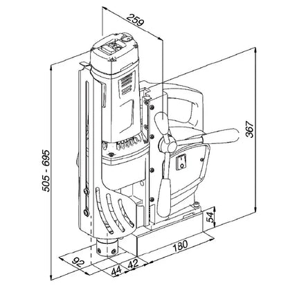 HOLEMAKER SPECIAL 80 MAGNETIC BASE DRILL, 240V, 3MT, CAP: 80MM DIA X 110MM DEPTH