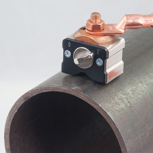 Strong Hand PowerBase Grounding Magnet GM205 – V-Groove Gripping Round Pipe