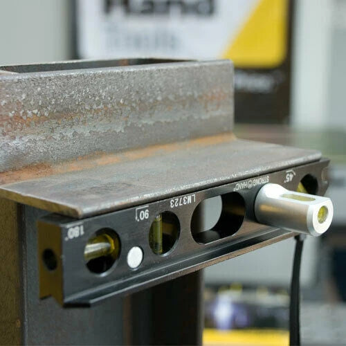 Strong Hand Torpedo Mag Level LM3723 – Magnets Holding Level On Steel Section