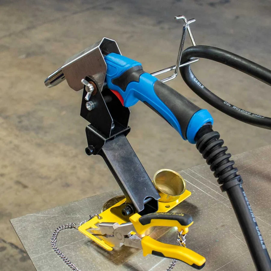 Strong Hand Tools MRD90 Universal Holder – supporting a MIG gun