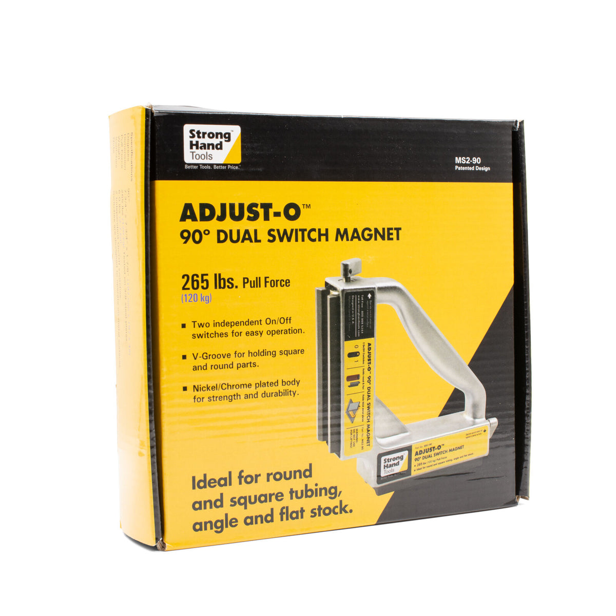 Strong Hand MS2-90 Adjust-O 90° dual-switch magnet square – product box packaging