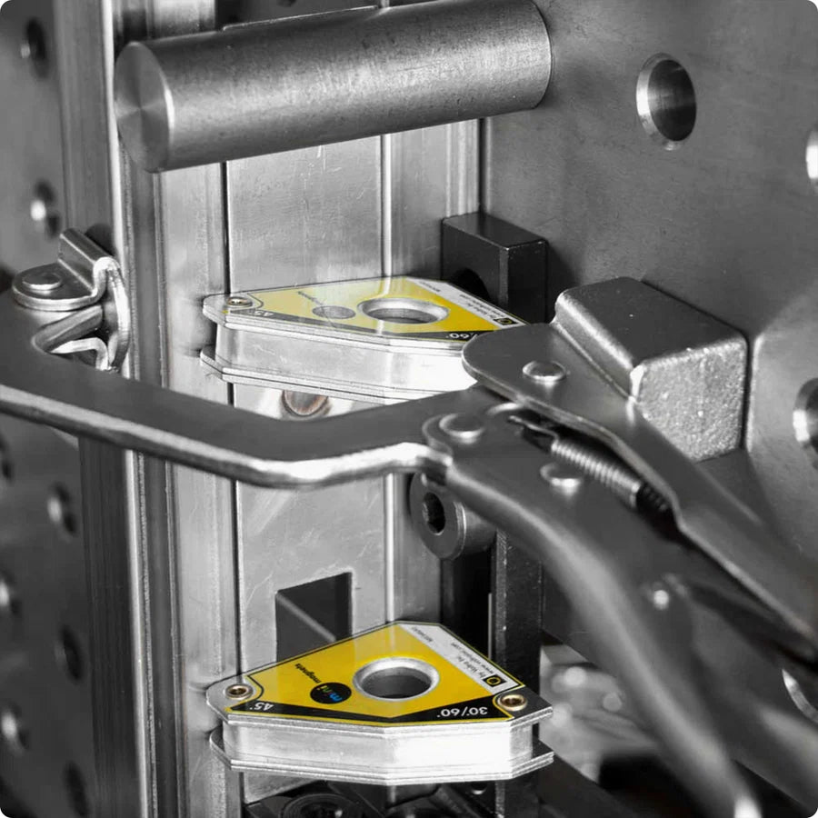 Strong Hand Mini Magnet Squares MS346AK – Two Mini Magnets Holding Pipe In Position