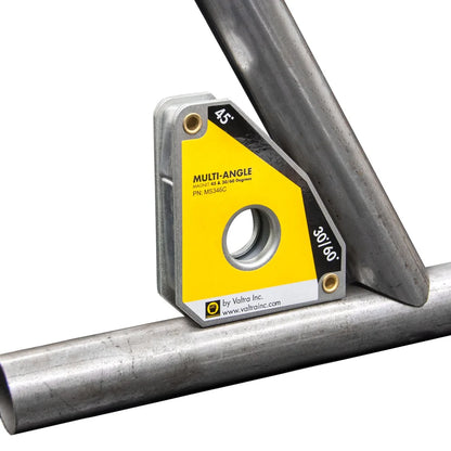 Strong Hand MS346C multi-angle welding magnet – holding metal at an angle in use