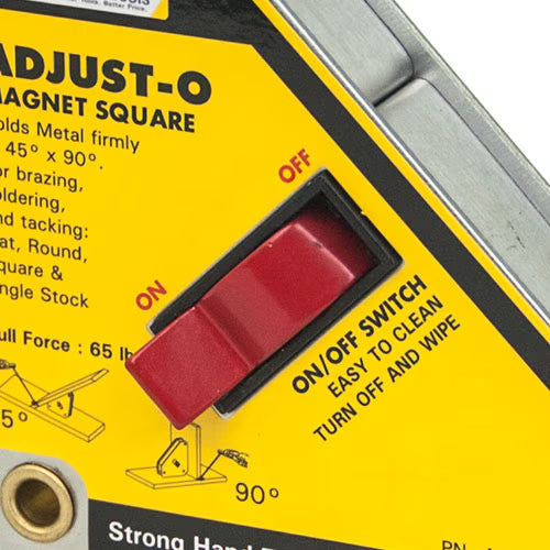 Strong Hand Adjust-O Magnet Square MSA53-HD – Close-Up Of On/Off Switch Lever