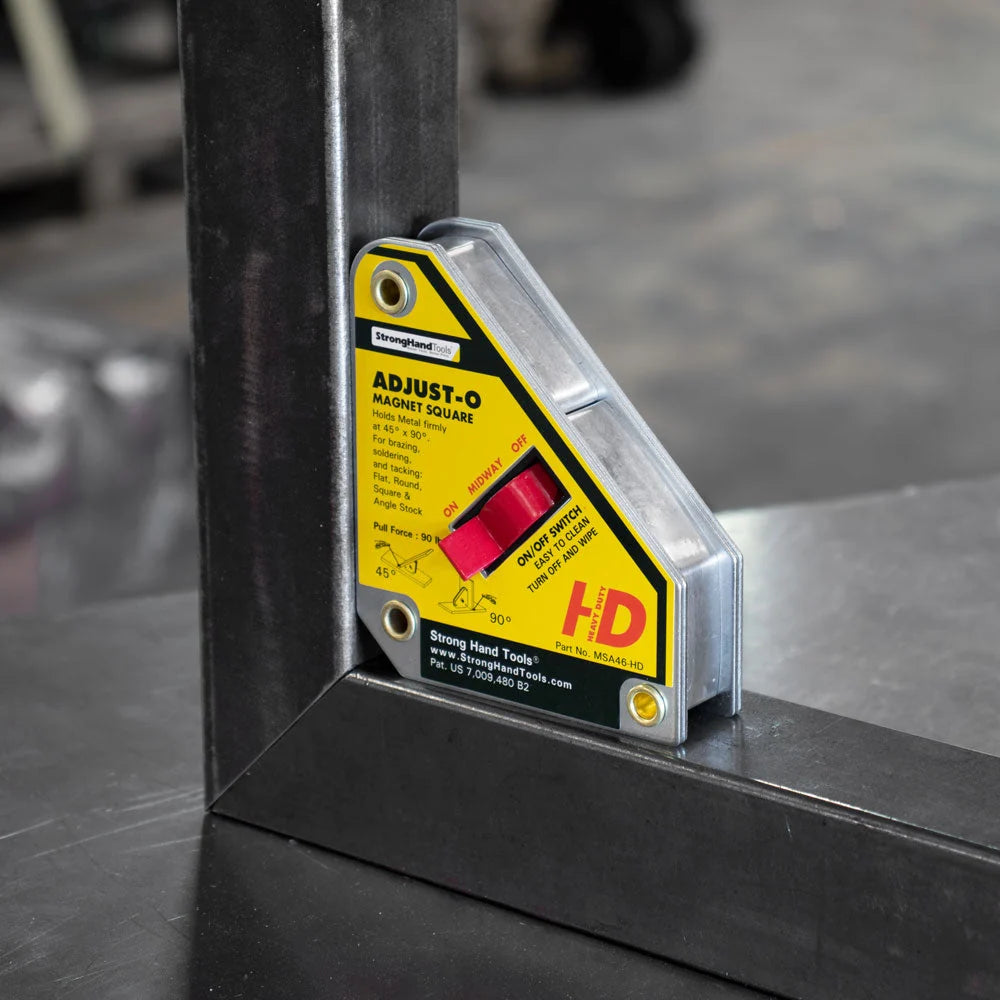 Strong Hand Adjust-O Magnet Square MSA53-HD – Holding Steel Upright In Corner Joint