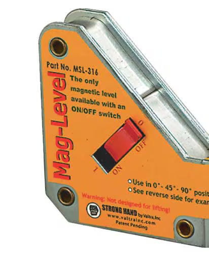 Strong Hand Mag Level MSL-316 – End View With On/Off Magnet Switch