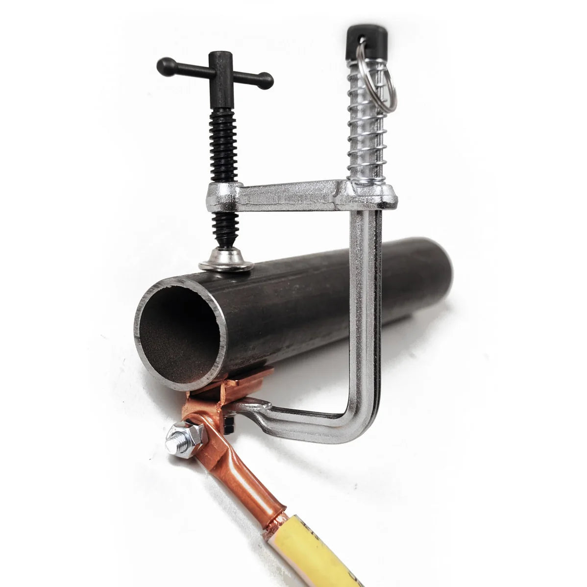 Strong Hand Tools GB428 Welding Ground Clamp – Attached to a Round Workpiece