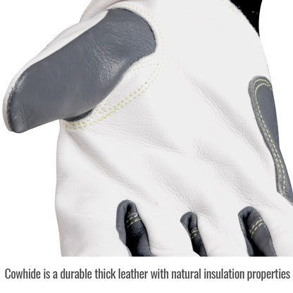 Black Stallion ARC Rated Cowhide & FR Cotton Utility Gloves inside hand view 