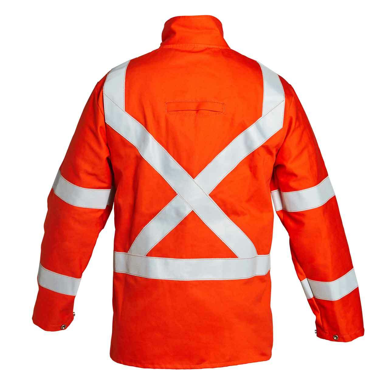 Lincoln Bright Flame Retardant Welding Jacket with Reflective Stripes Product Code  K4692 back view 