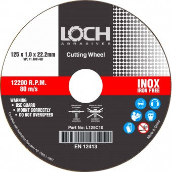 Loch 125mm 2.5mm thin INOX, Iron Free Cutting disc