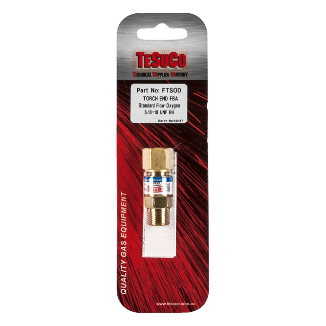 Tesuco Flashback Arrestor Oxygen Standard Flow Torch End