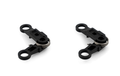 Two black hinges designed for the Speedglas G5-01 welding helmet.